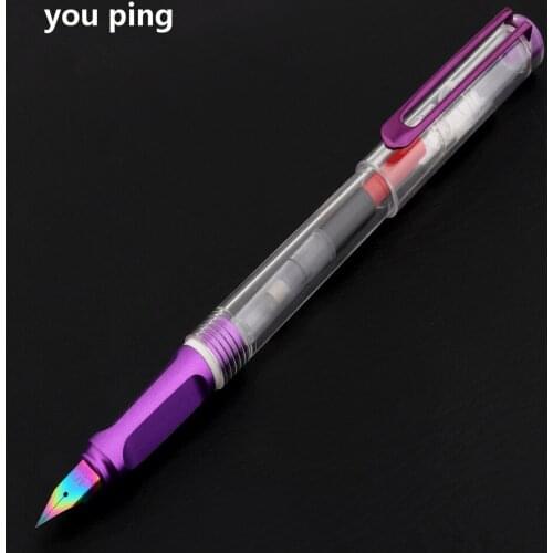 New Listing High Quality 6053 Transparent Purple Colour School Supplies Student Office Stationary Colors Nib Fountain Pen Ink