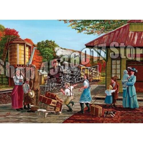 Full Diamond Embroidery People Trains & Locomotive Fall 5D Diy Diamond Painting Cross Stitch Diamond Mosaic Sets Home Decorative