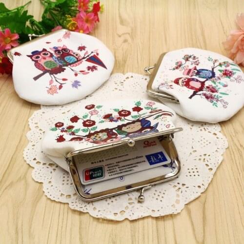 Retro Owl Coin Purse Cute Cartoon Lady Clutch Bag Card Bag Student Anime Coin Storage Bag Popular Hot Sale