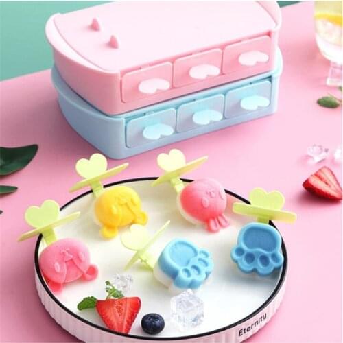 DIY Ice Cream Ice Box Ice Mould Popsicle Home Popsicle Making Box Refrigerator Quick Freezer Silicone Ice Cream Mold With Lids