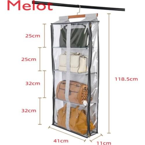 Type Bag Storage Bag Hanging Bag Household Door Hanging Bag Artifact Dormitory Wardrobe Fully Enclosed Transparent Hat Frame