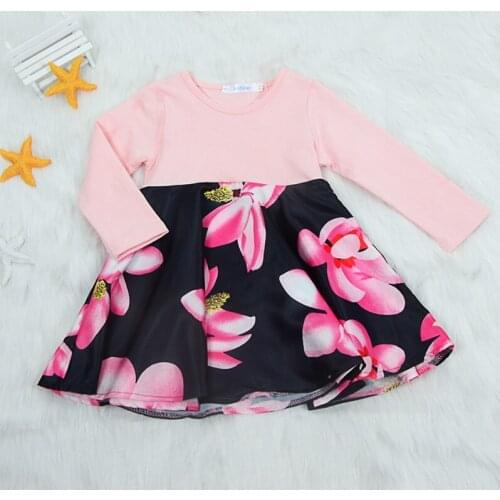 Baby Spring Autumn Clothing Toddler Kids Baby Girl Cotton Linen Party Casual Dress Long Sleeve Clothes Solid Sundress 1-6T