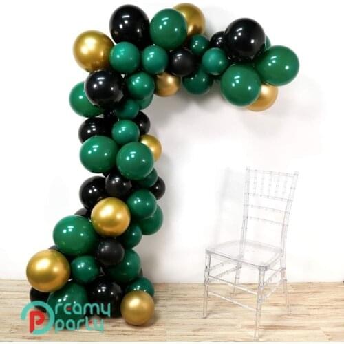62pcs Balloon Arch Kit Dark Green Latex Baby Wedding Birthday Party Gold Chrome Black Latex Balloons Decor Kids Garland Gift