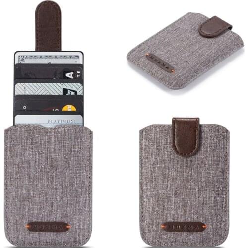 High Quality RFID Blocking 5 Pull Credit Card Holder Cell Phone Wallet Case Stick Adhesive