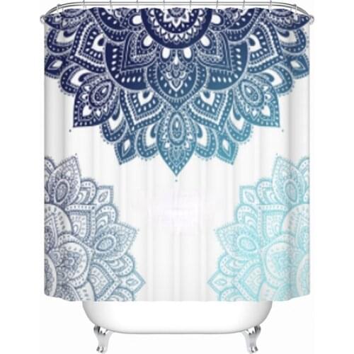 Mandala Shower Curtain Bohemian Modern Home Decor Curtain Bathroom Polyester Bathtub Curtain With Hooks Waterproof Bathroom Set
