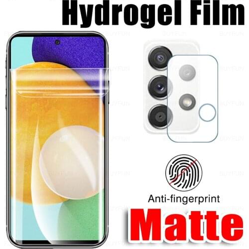 2 IN 1 Cam Protective Glass+Screen Hydrogel Film For Samsung Galaxy A52 4G/5G Matte Safety Films Samsun Samung A 52 Frosted Film