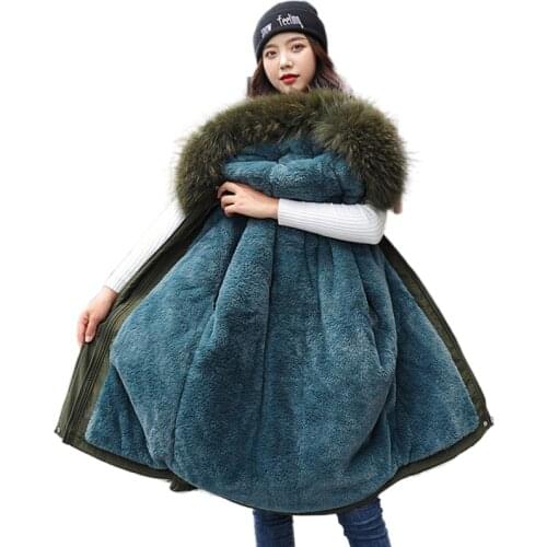 2021 New Cotton Thicken Warm Winter Jacket Coat Women Casual Parka Winter Clothes Fur Lining Hooded Parka Mujer Coats