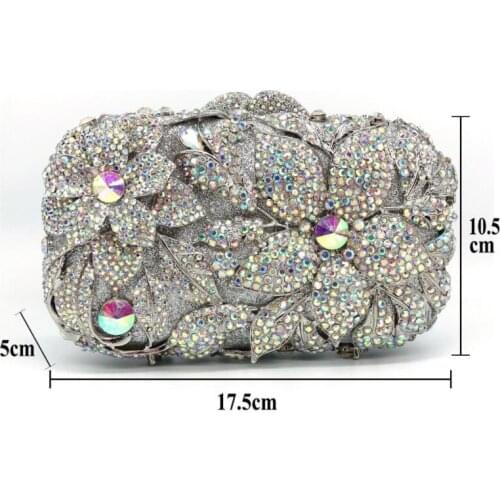 Ladies Banquet Clutch, Diamond Dinner Bag, Hollow Diamond Cosmetic Bag