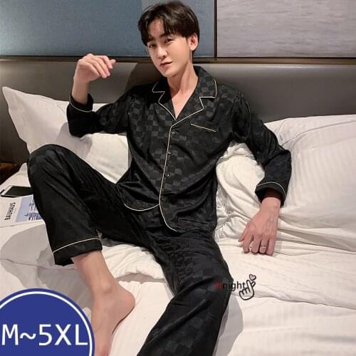 M-5XL Men Nightwear Couples Matching Luxury Pijamas Plaid Loungewear Pajamas Mens Clothing Sets Viscose Cardigan Women Sleepwear