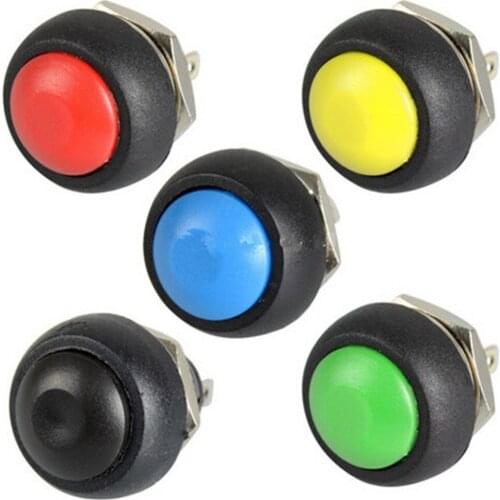 ZLinKJ 1PCS 5 Colors Colourful PBS-33B 12mm Waterproof Momentary ON OFF Push Button Swithch Mini Round Switch