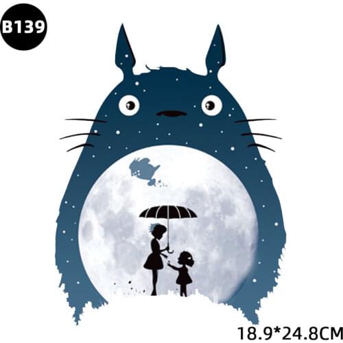 ZOTOONE Iron on Totoro Patches for Clothing T-shirt Applique Heat Transfer Vinyl Cat Patch Clothes Stickers DIY Badge Decoration