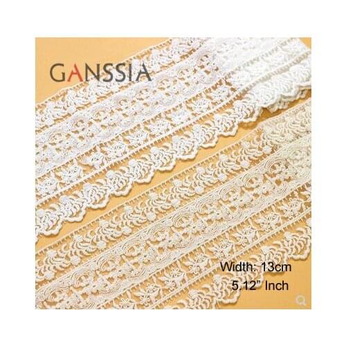1YARD Width:13cm Quality Lace Trim Flower Lace Trimming For Sewing Accessories Clothing Decoration (ss-2156)