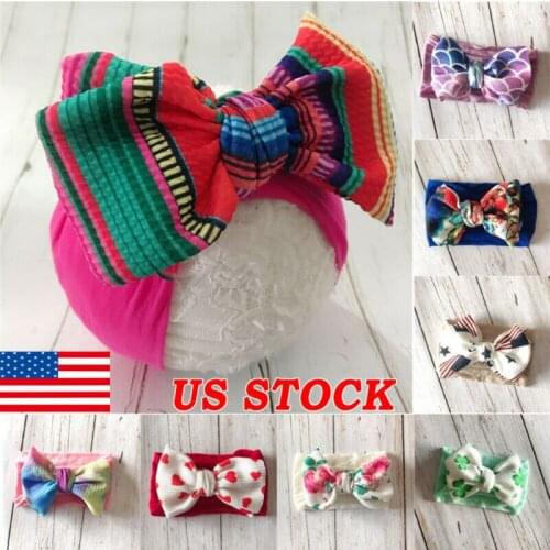 1PCS Newborn Girl Bow Headband Ribbon Elastic Baby Headdress Children Hair Band