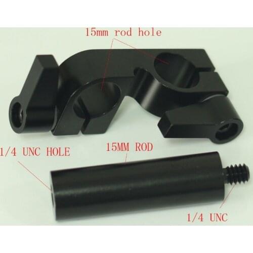 90 dregeen15mm Rod Clamp With 1/4 female to male rod For Follow Focus DSLR Rig Rail