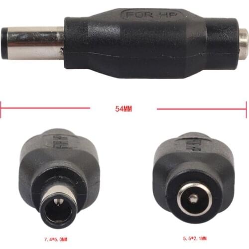 DC Power Adapter Connector 7.4x5.0mm Male Plug to 5.5x2.1mm Female Jack Converter for HP Laptop Notebook Computer PC