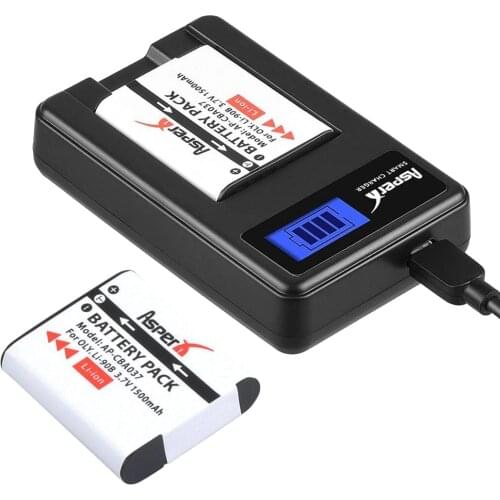 AsperX Li-90B Li 90B Li-92B Li92B Li90B Camera Battery+LCD Charger for Olympus Tough TG-1 TG-2 TG-3 TG-4 TG5 TG6 SH50 iHS SH60