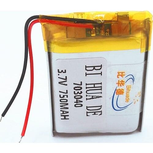 New Rechargeable Li-ion Cell 3.7V polymer lithium battery 703040 750MAH Large Capacity For LED Light MP3 MP4 PDA DVD PSP Tablet