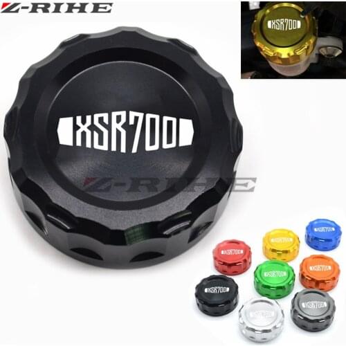 With Logo XSR700 Motorbike CNC Aluminum Accessories Rear Brake Fluid Reservoir Cover Cap For Yamaha XSR 700 MT07 MT-07 2016 2017