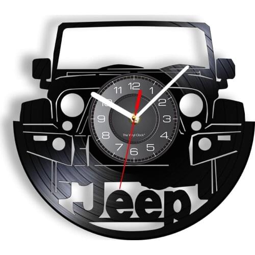 American Automobile Sport Utility Vehicle Retro Album Clock Retro Garage Artwork Auto Moto Car Inspired Vinyl Record Wall Clock