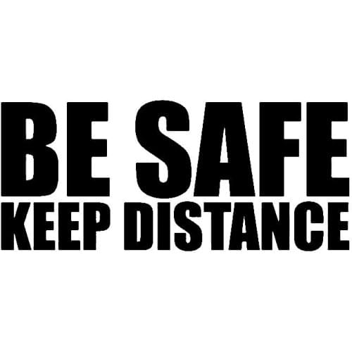 Car Stickers Fashion Safety Keep Distance PVC Car Decoration Accessories Stickers Waterproof Cover Scratch Black/white, 16cm*7cm