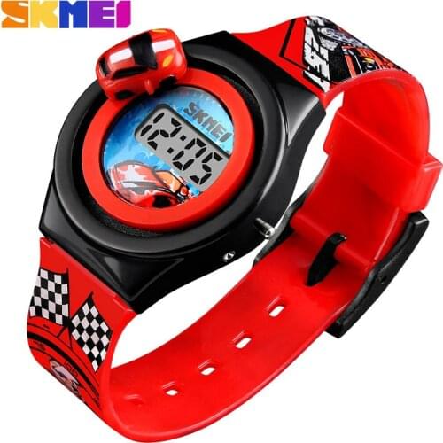 Cartoon Car Kids Watches Toy Childrens Watch Fashion Digital Electronic Watch Car Shape Toy Watch Kids Christmas Gift Boy Girl