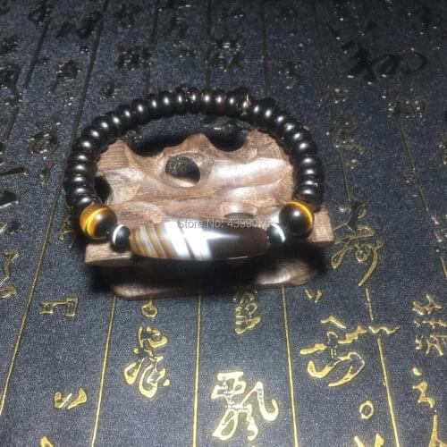 DZI men&womens bracelet 9mm coconut shell&10mm natural tiger eye stone men jewelry bracelet can be customized