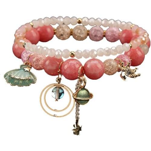 Korean star white shell girl bracelet for women multi-element shell pendant beaded bracelets Jewelry for women