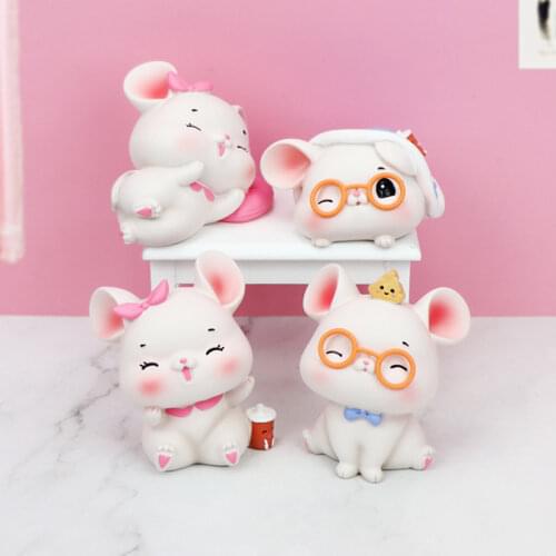 Cute Mouse Figurines,Mini Statue,Toy,Miniature Sculpture,Resin Ornament,Kawaii,Christmas Gifts,Room Decor Decoration,Crafts
