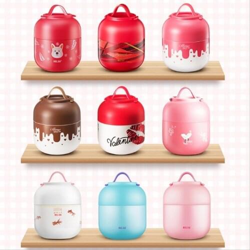 Thermos jug vacuum stainless steel container Lunch Pail Thermos Food Container Stainless Steel Jar Lunch Box Dinnerware spoon