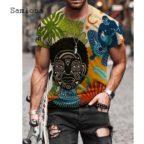 Samlona Mens Elegant Leisure T-shirt Fashion 3D Print Tops 2021 New Summer Casual Pullovers Men Tees Clothing Plus Size S-5XL