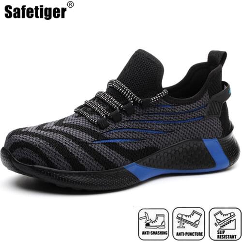 Mens Work Boots Safety Shoes Steel Toe Cap Lightweight Breathable Hike Sneakers Construction Shoes for Men