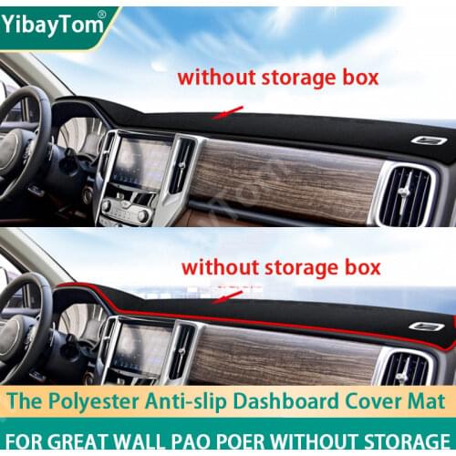 Anti-slip Anti-UV Car Dashboard Covers Mat Shade Cushion Pad Carpets For Great Wall Poer Pao without Storage Box 2019-2021