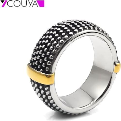 New 10mm Width Retro Black Mens Band Stainless Steel Rings High Polished Shiny Ring Personnality Boys Jewelry Size 6,7,8,9