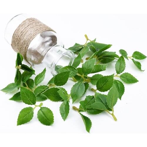 10pcs Plastic roses leaves wholesale christmas decorative flowers wreaths home decor wedding gifts candy box artificial plants