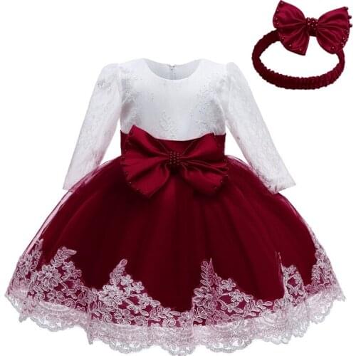 Toddle Dress For Baby Girl Birthday Party Dress Wedding Guest Princess Dresses Children Clothing 0-2 Yrs Tutu Dress Bow Skirts