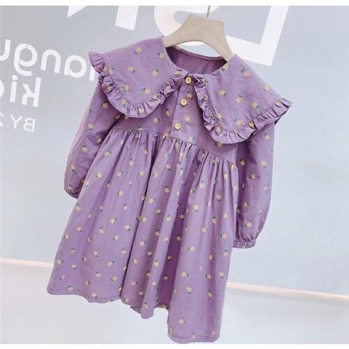 Girls Long Sleeve Dress Spring Autumn Ruffles Floral Christmas Toddler Clothes Birthday Princess Costume