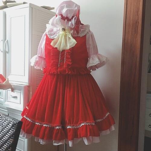 Support Size Customization Flandre Scarlet Cospaly Costume Game Touhou Project Custom-Made 2021 New
