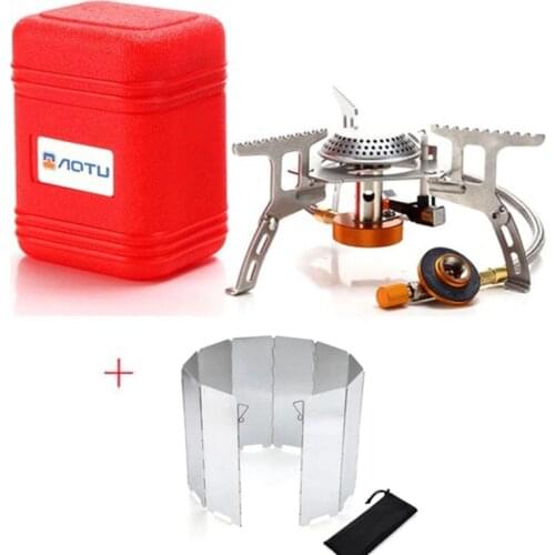 Portable Windproof Camping Gas Stove Outdoor Cooking Stove Foldable Split Picnic Grill Stoves Electric Lighter System Stove