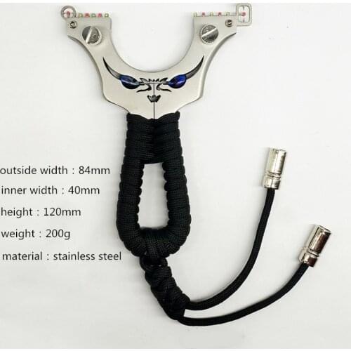 Games For Kids Stainless Steel Fast Pressure Small Devil Fiber Flat Leather Slingshot Outdoor Hunting Competitive Slingshot