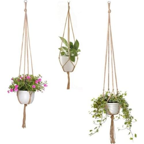 Gardening And Greening Flower Pot Hanging Net Handmade Lace Flower Pot Hanging Basket Family Balcony Courtyard Garden Decoration