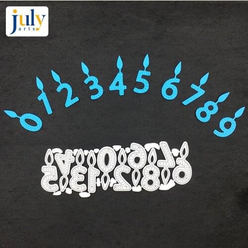 Julyarts Number Shape Birthday Cutting Dies Frame Cutting Embossing Cut Paper Creative Silver Metal For Scrapbooking Craft Dies