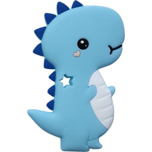 Cartoon Dinosaur Silicone Teethers Teething Baby Shower Gift Pendant DIY Pacifier Chain Clip Toy BPA Free Baby Products 6 Colors