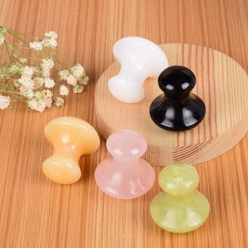 Mixed Mushroom Massager Natural Stone Massage Facial Chin Gua Sha Tool Crystal Quartz SPA Hot Acupuncture Healing Eye Health