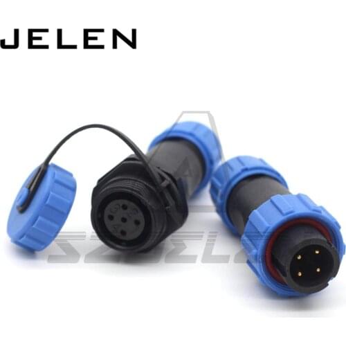 SP13 Waterproof Aviation Connector 4pin, Cable Connector+In-line cable connector, 4 pin plug socket,IP68, led connector