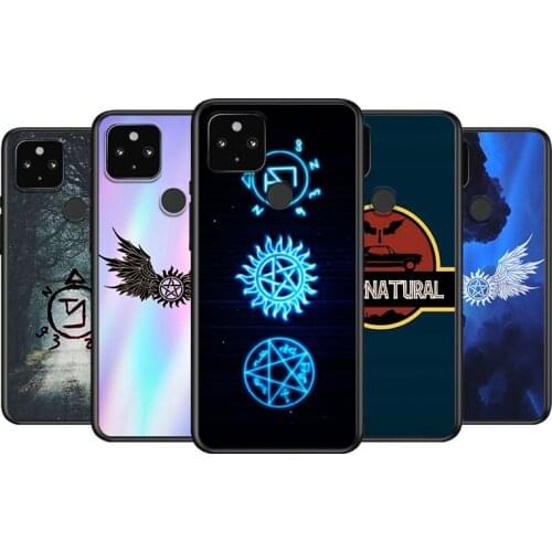 Supernatural Badge logo Soft TPU Silicone Black Cover For Google Pixel 5 4A 5G 4 XL Phone Case