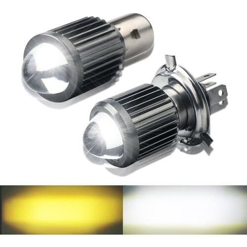 BA20D H4 LED Motorcycle Headlight Bulbs Hi Lo Beam Motorbike 3000K 6000K Scooter ATV Accessories Condensing Len Fog Lights White