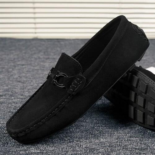 Men Loafers Shoes Summer Soft Genuine Leather Business Suede Casual Shoes Men Moccasins Breathable Slip on Luxury Driving Flats