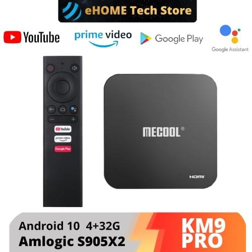 MECOOL KM9 Pro Android 9.0 Amlogic S905X2 TV BOX Voice Control 4K Streaming 4GB DDR4 32GB Media Player HD 2.4G/5G Smart TV BOX