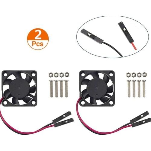 2Pcs Raspberry Pi Cooling Fan Brushless CPU Cooling Fan Heatsink Cooler Radiator Connector 3.3V 5V for Raspberry Pi 4B 3 B