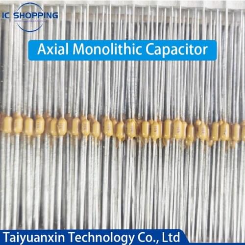 100PCS CT4 Axial Monolithic Capacitor 1nF 100nF 0.1UF 50V 104P 102K 104K Without Polarity 10